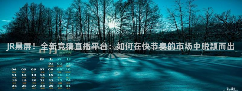 壹号平台注册链接官网下载：JR黑屏！全新竞猜直播平台：如何在快节奏的市场中脱颖而出