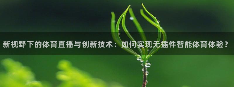 摩根娱乐平台注册账号：新视野下的体育直播与创新技术：如何实现无插件智能体育体验？
